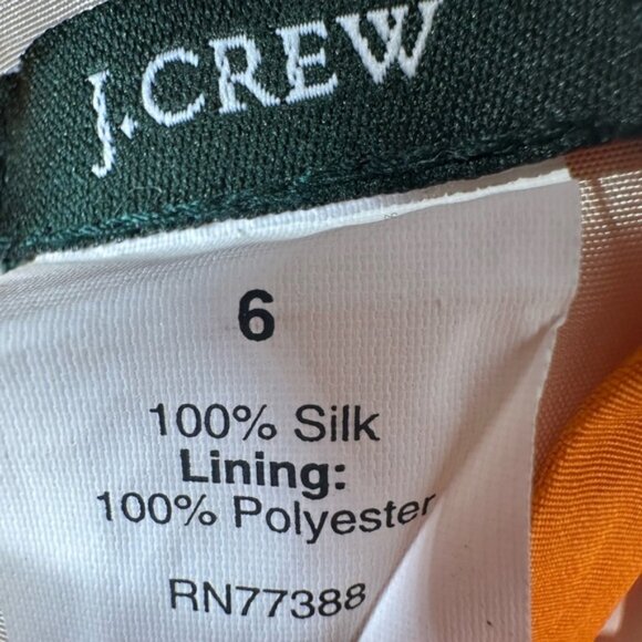 J CREW A LINE ORANGE SILK DRESS W/ POCKETS-SIZE  6 -PRELOVED - Picture 8 of 8